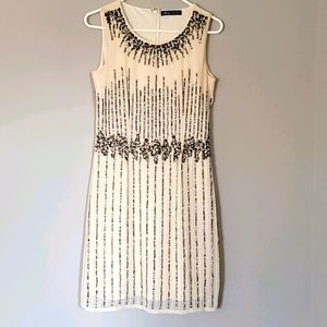 Sequenced party dress cream color XS